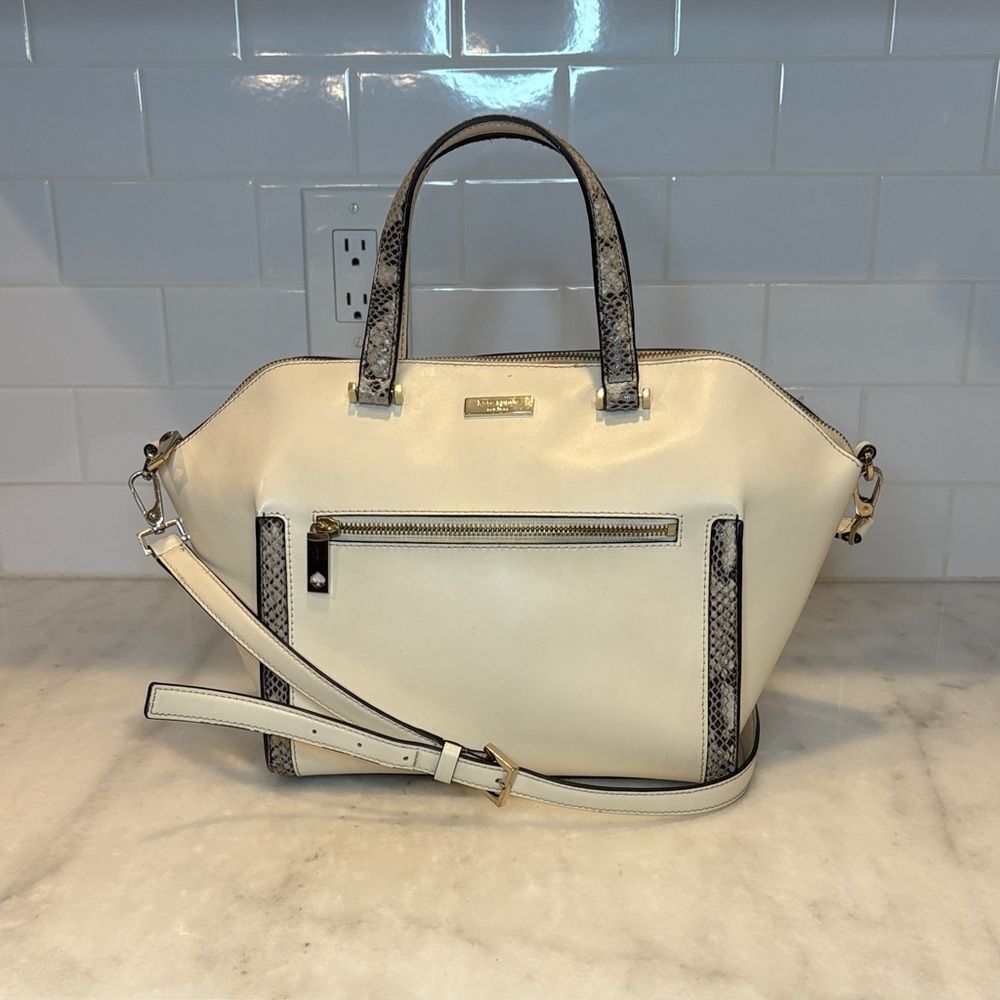Kate Spade Bag Purse Handbag Leather Parliament Square Convertible Satchel Bag